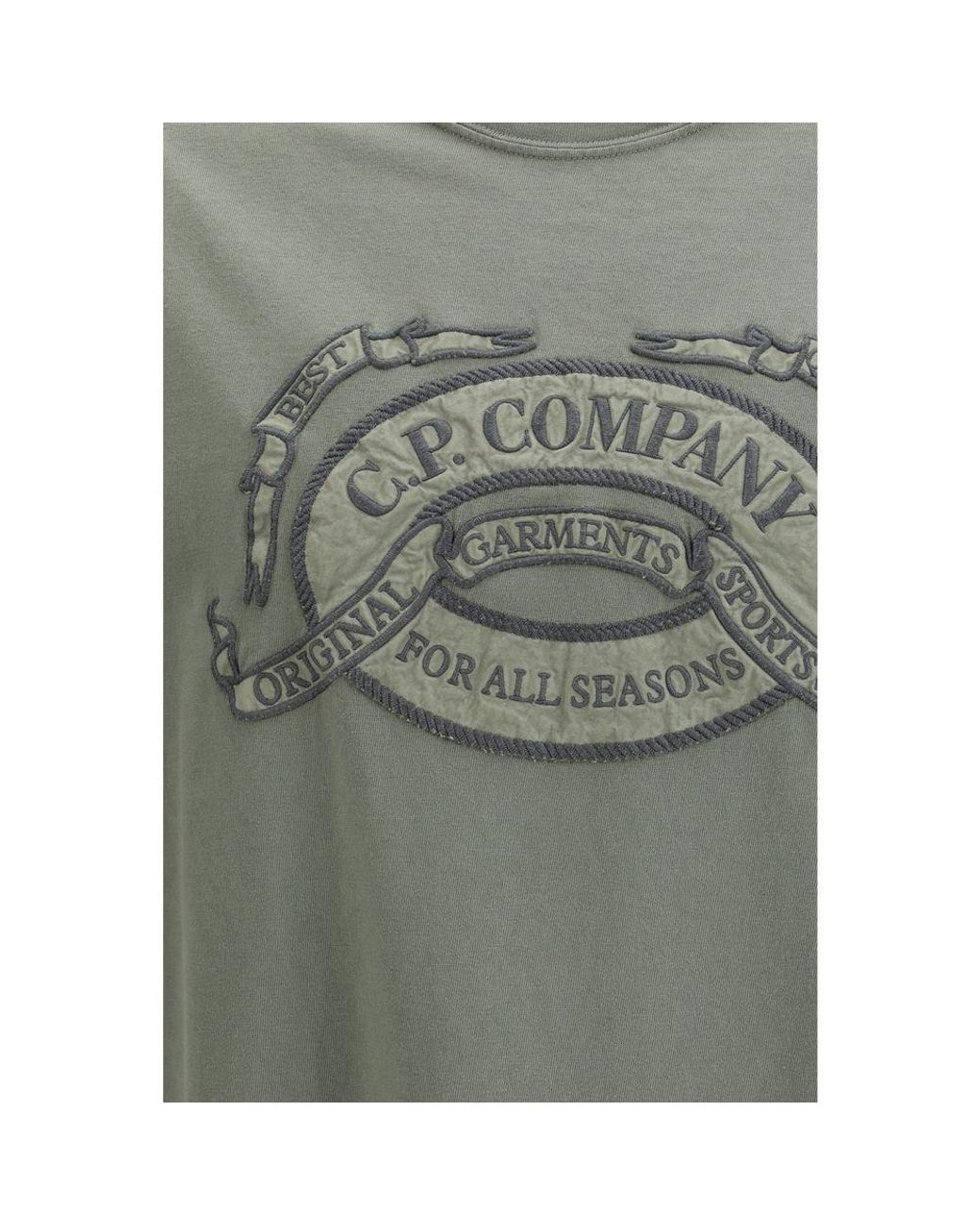 C P Company Gray Bicolor Cotton T for men