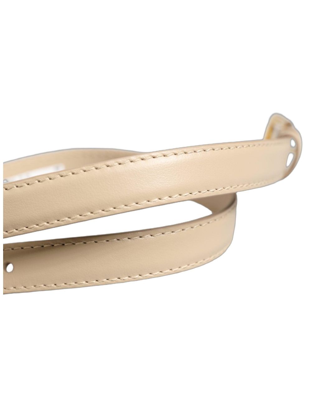 Dolce & Gabbana Natural Embossed Leather Buckle Belt Strap Bracelet