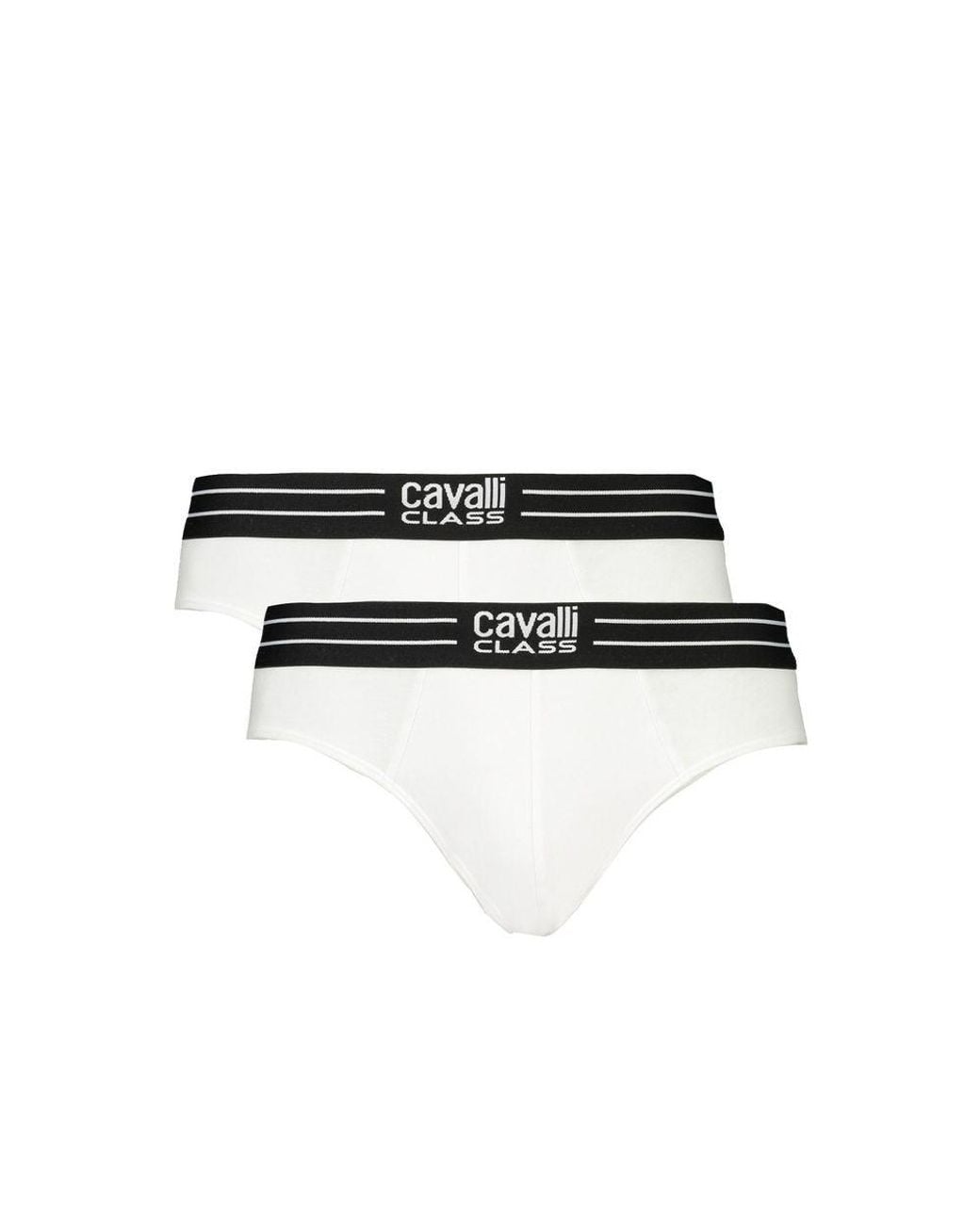 Roberto Cavalli Black White Cotton Men's Briefs for men