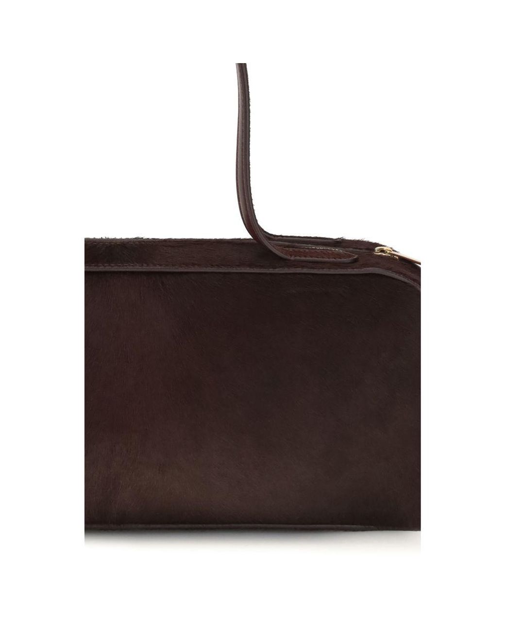 Khaite Brown Burgundy Calf Leather Bos Taurus Shoulder Bag