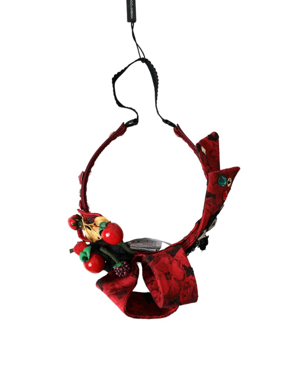 Dolce & Gabbana Red Cherry Sicily Embellished Hairband Diadem