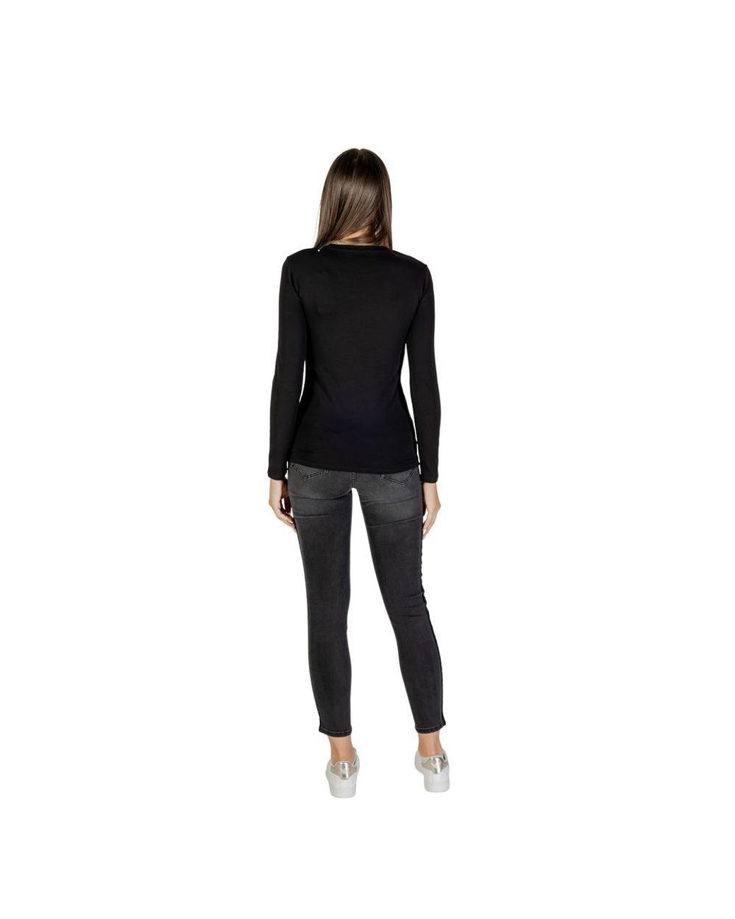 ARMANI EXCHANGE Black Cotton Long Sleeve T