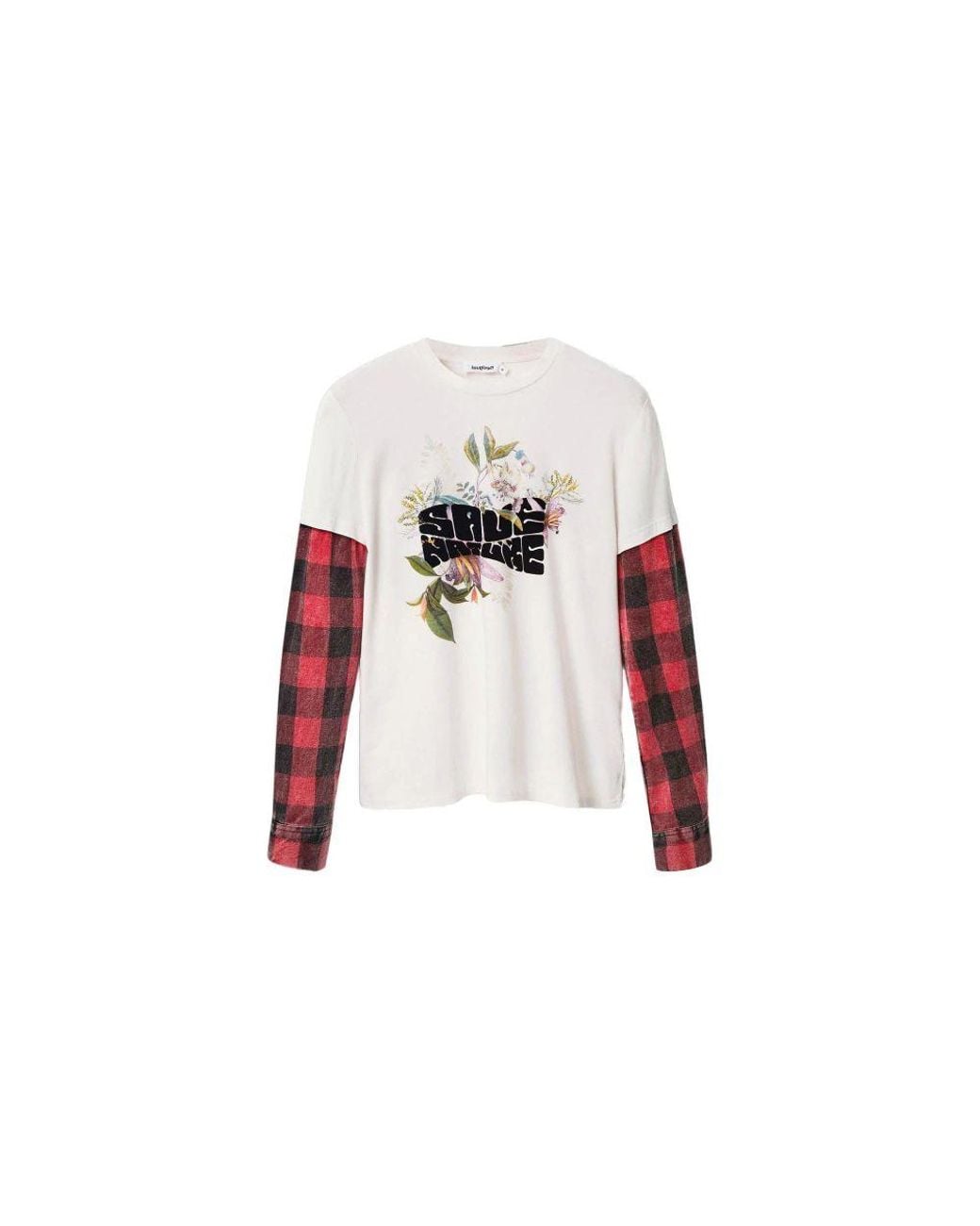 Desigual Red Cotton Long Sleeve T-Shirt