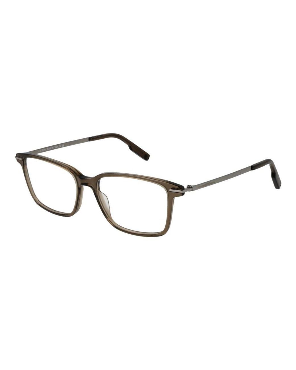 Zegna Brown Beige Acetate Glasses (frames) for men