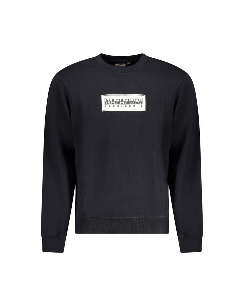 Napapijri Blue Black Cotton Men Sweatshirt for men
