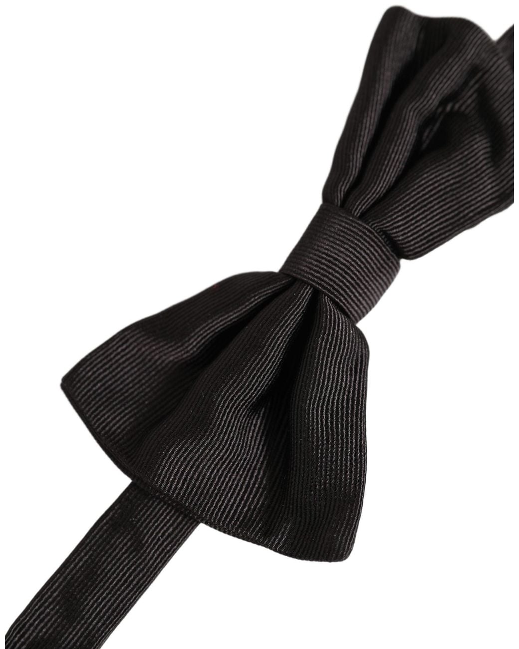 Dolce & Gabbana Black Silk Adjustable Neck Papillon Bow Tie for men