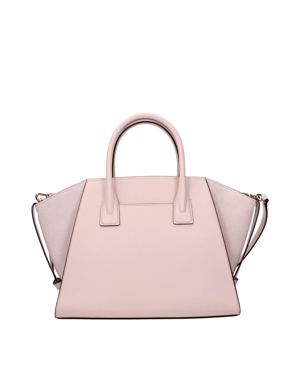 Michael Kors Pink Leather Handbag With Adjustable Straps And Removable Shoulder