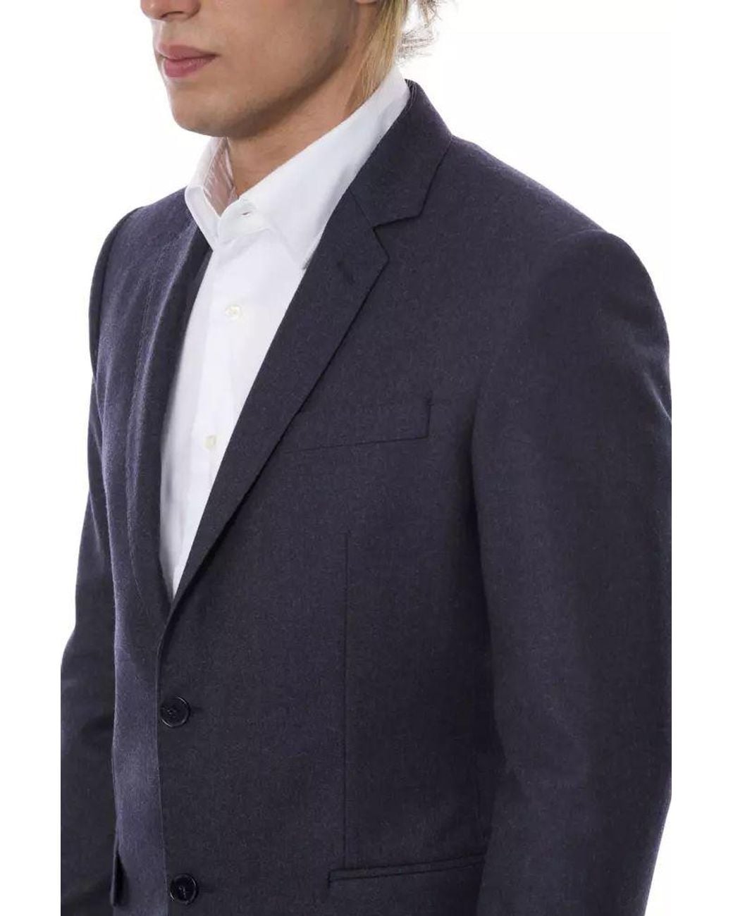 Verri Elegant Blue Wool Single for men