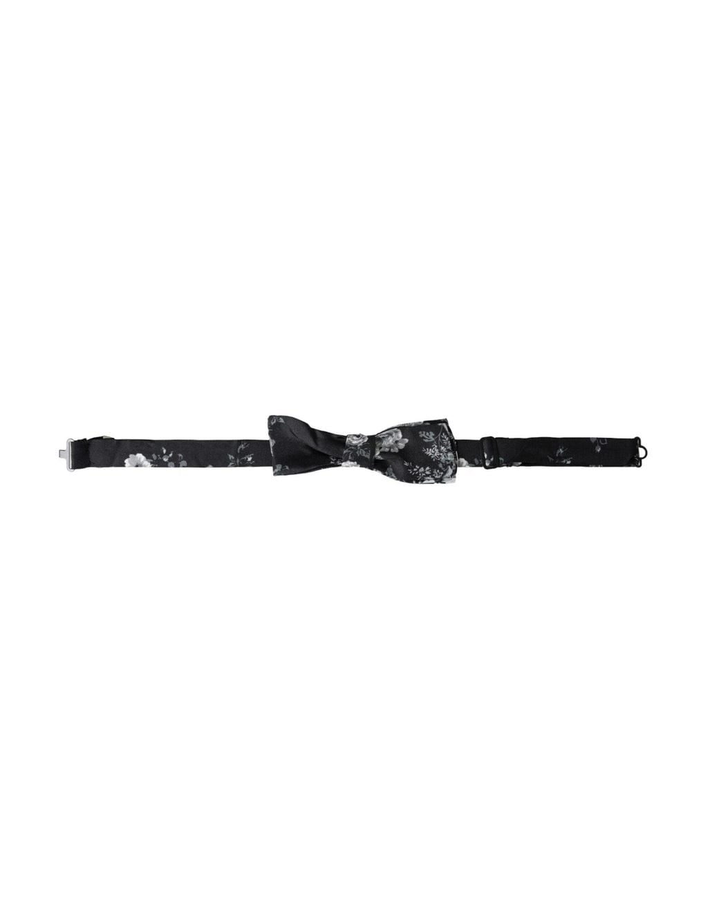 Dolce & Gabbana White Floral Fantasy Adjustable Neck Bow Tie for men