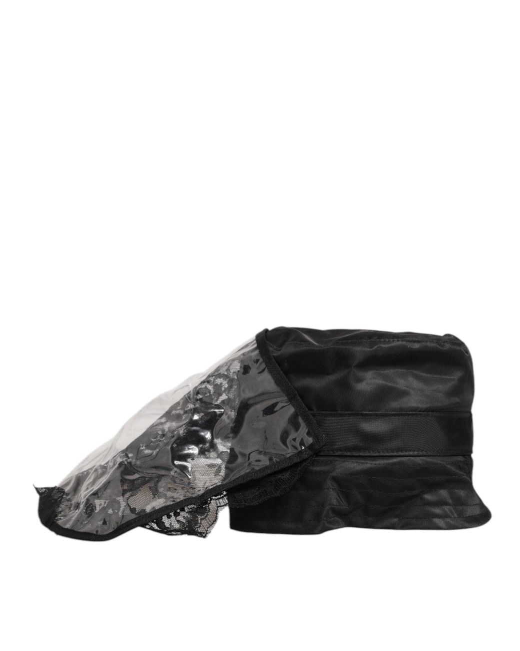 Dolce & Gabbana Black Pvc Wide Brim Bucket Capello Hat Co+Pa+Pvc for men