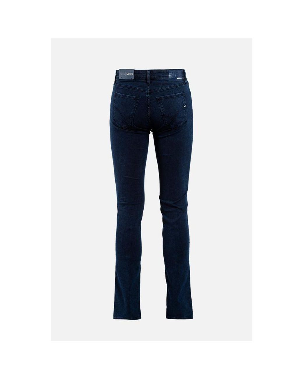 Gas Blue Cotton Slim Fit Jeans for men