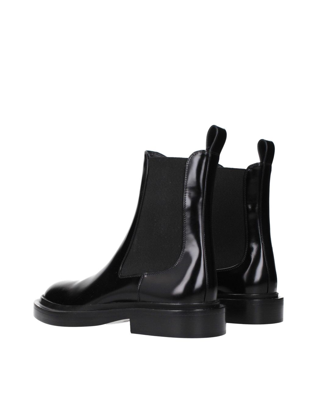 Jil Sander Black Leather Ankle Boots