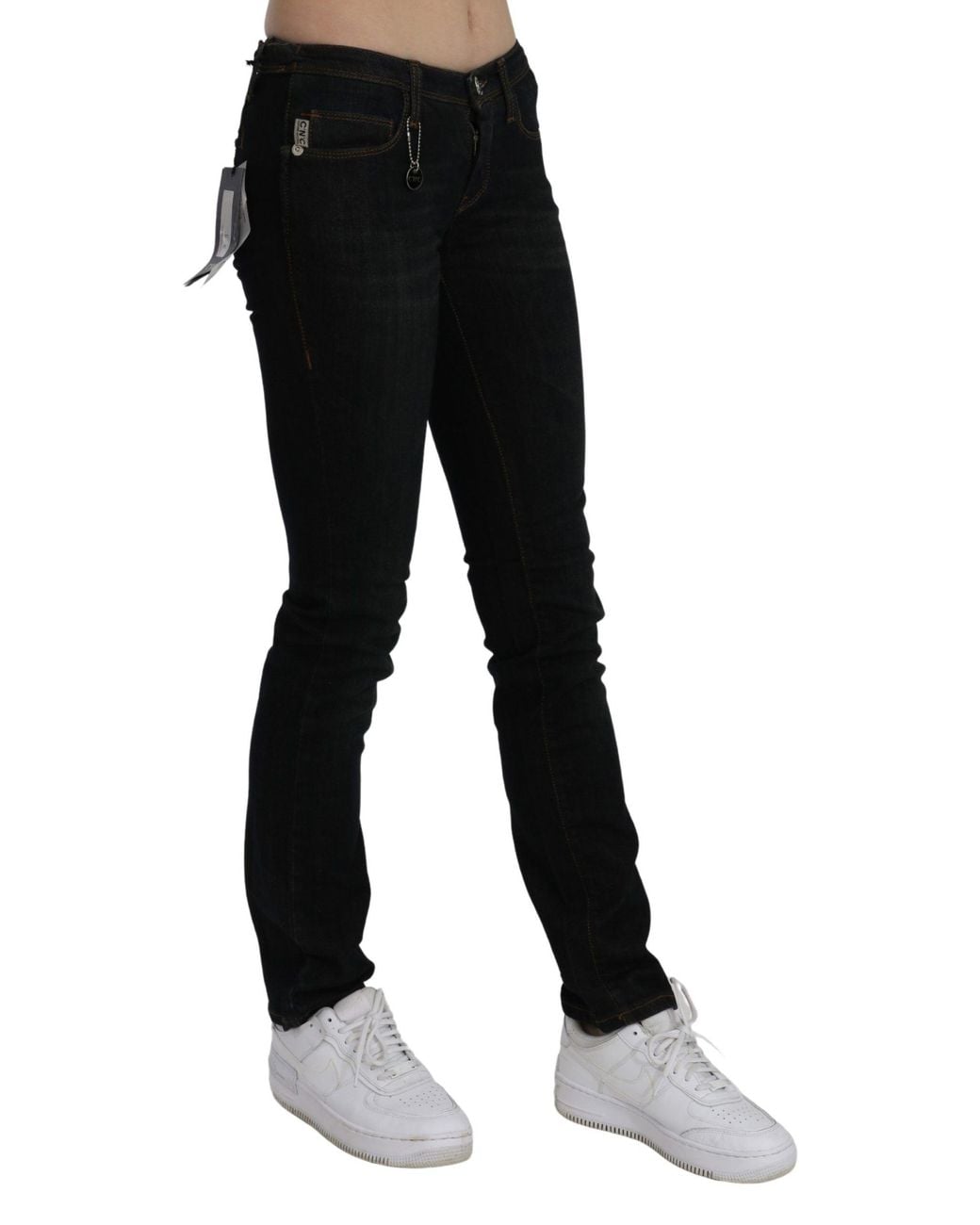CoSTUME NATIONAL Black Chic Mid Waist Slim Fit Denim Jeans