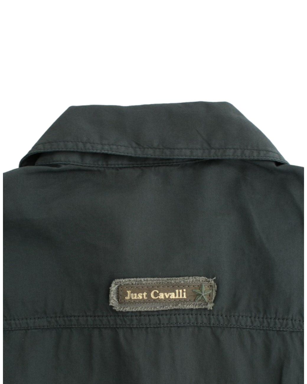 Roberto Cavalli Gray Elegant Cotton Button Down Shirt