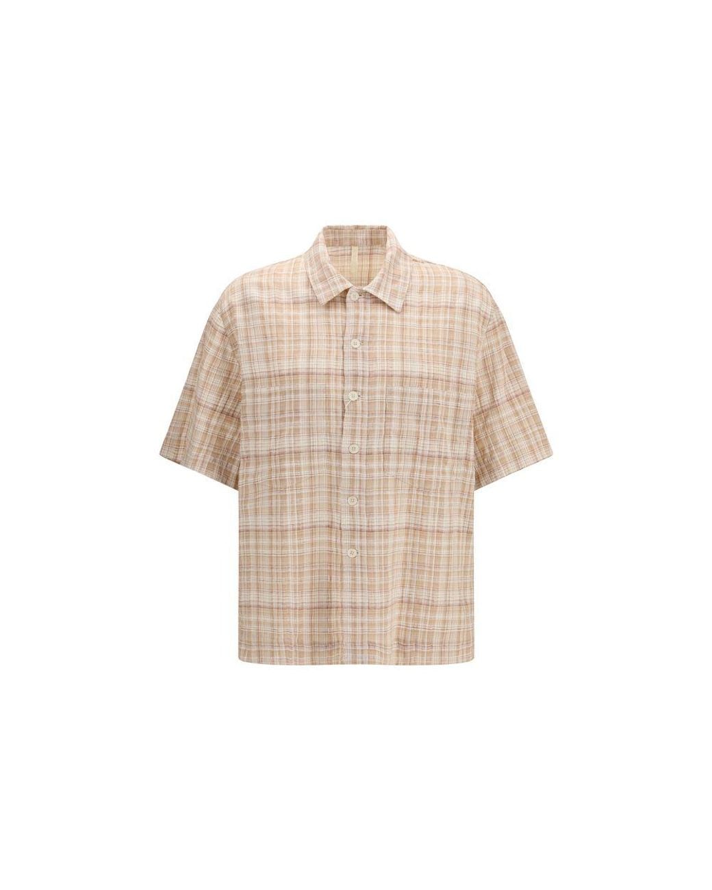 sunflower Natural Orange Cotton Pattern Shirt for men