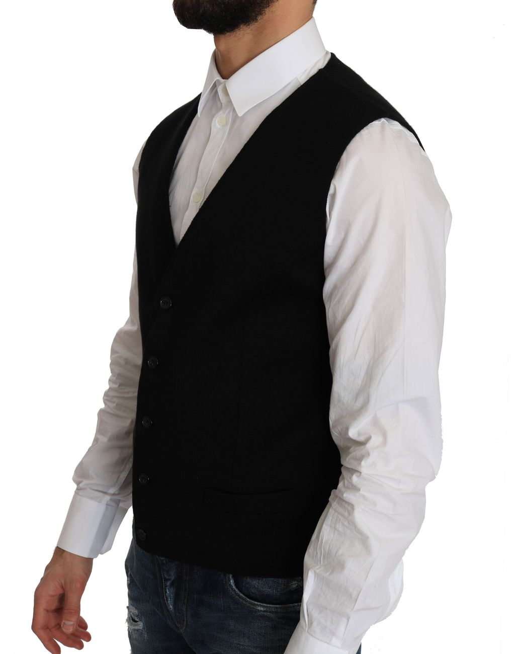 Dolce & Gabbana Black Sleek Cotton Formal Vest for men