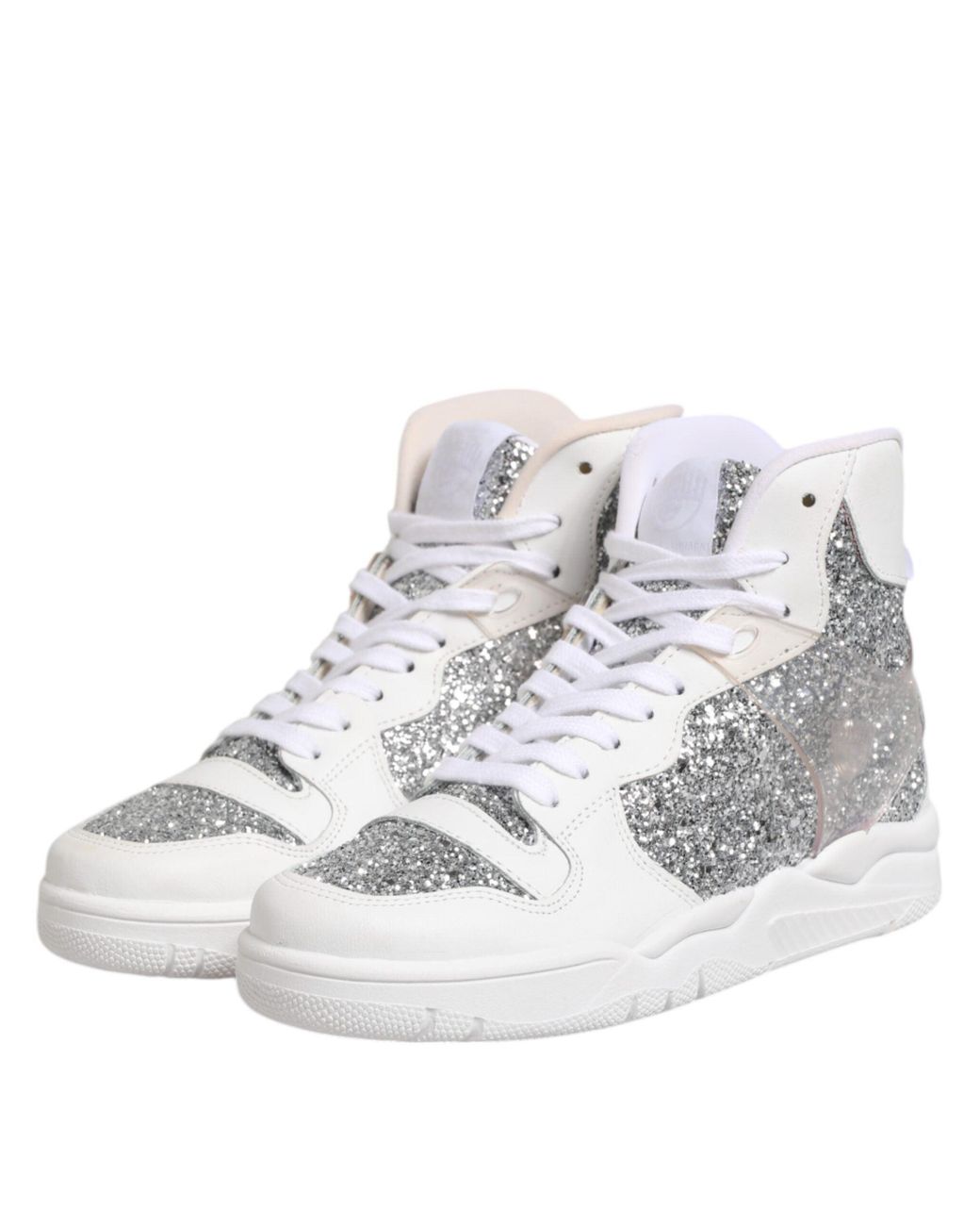 Chiara Ferragni Gray Glitter Hightop Sneakers