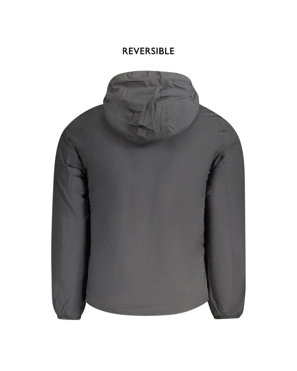 K-Way Gray Black Nylon Men's Reversible Jacket - Xxl for men