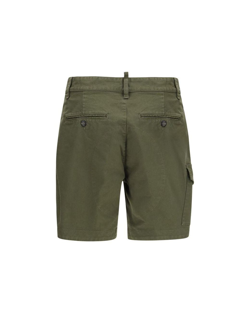 DSquared² Green Bicolor Cotton Bermuda Shorts for men