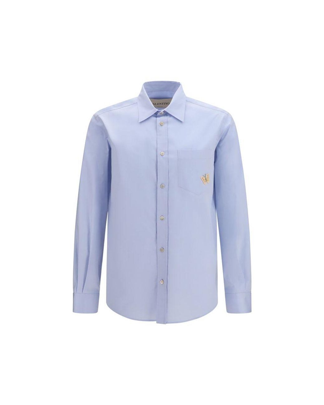 Valentino Garavani Blue Cotton Dress Shirt for men