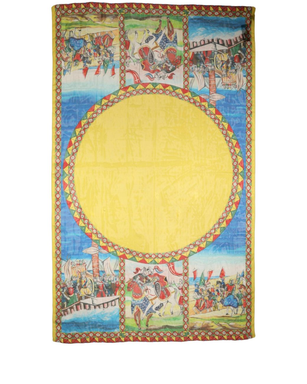 Dolce & Gabbana Blue Multicolor Silk Printed Shawl Stole Scarf