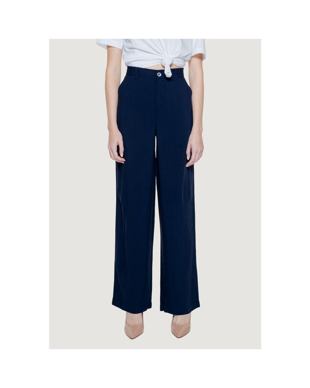 Street One Blue Viscose Casual Pants