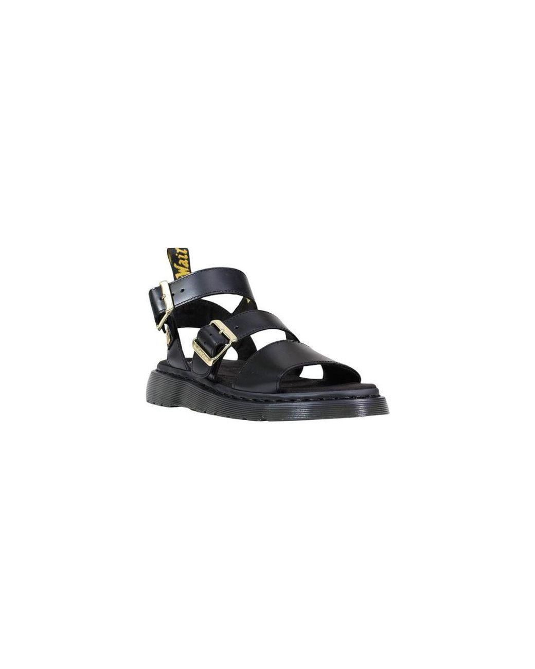 Dr. Martens Black Leather Flat Sandals