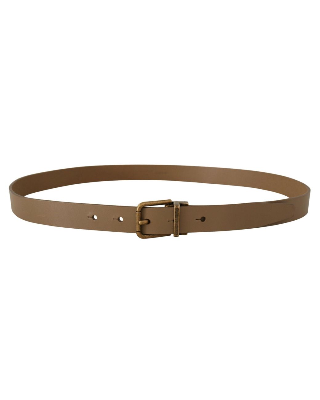 Dolce & Gabbana Black Elegant Leather Belt With Brass Tone Buckle for men