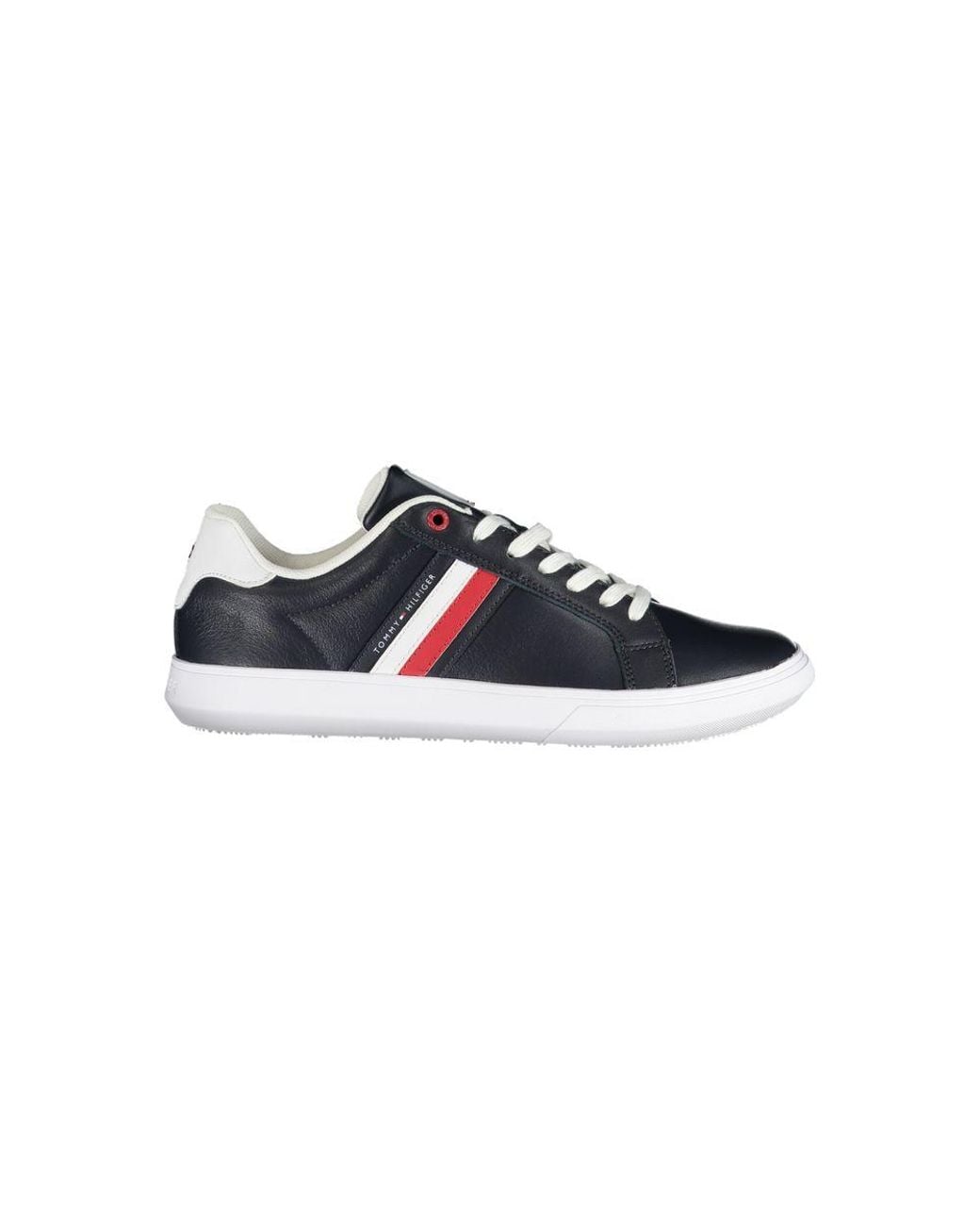 Tommy Hilfiger Blue Leather Trainers Fm0Fm03774 for men