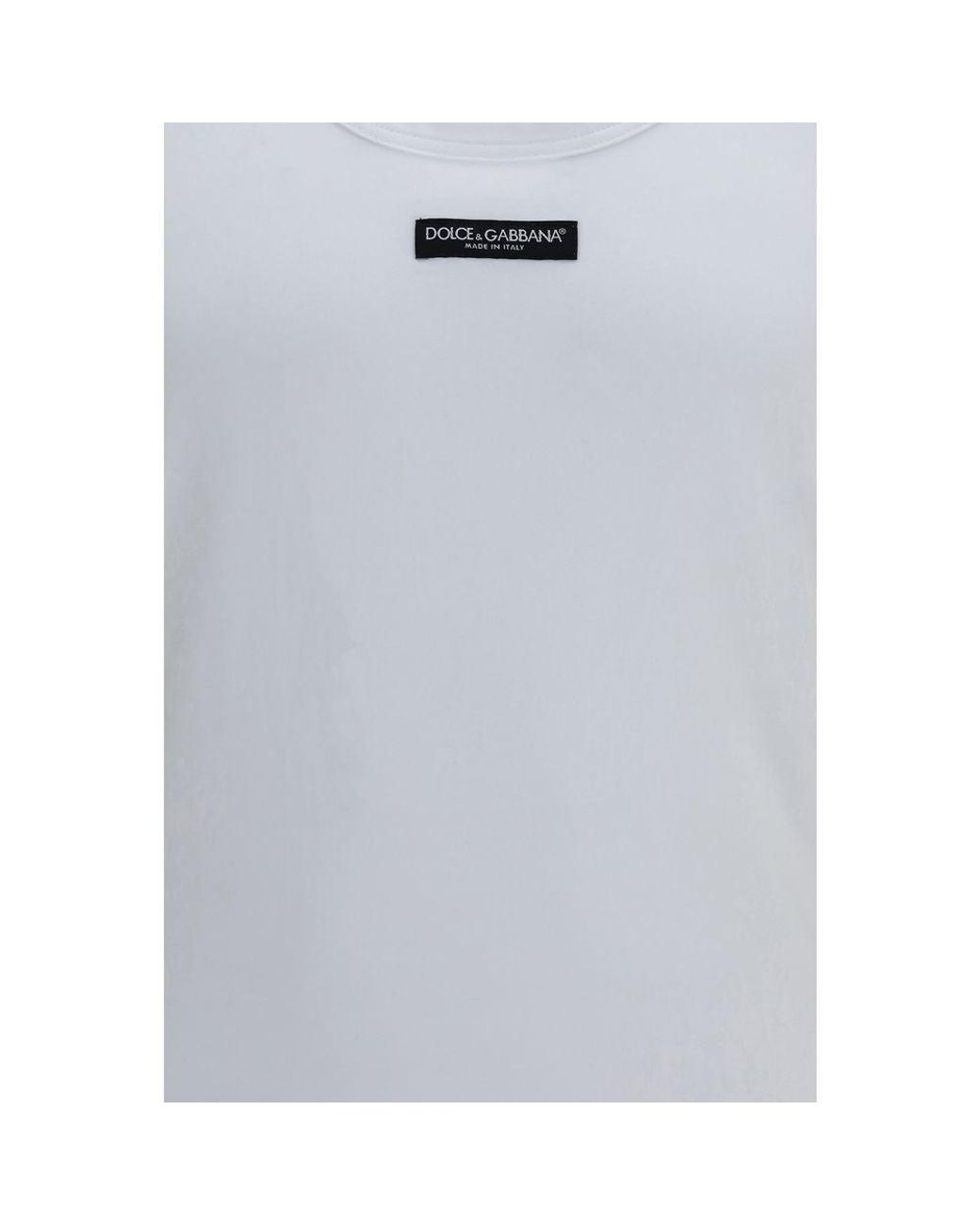 Dolce & Gabbana Gray White Cotton Top for men