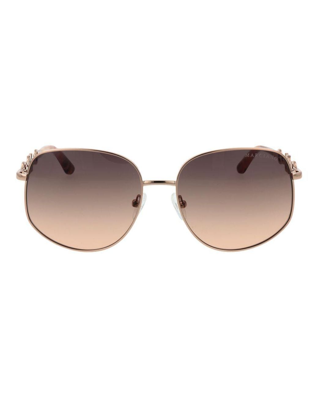 MARCIANO BY GUESS Brown Rose Gold Metal Sunglasses