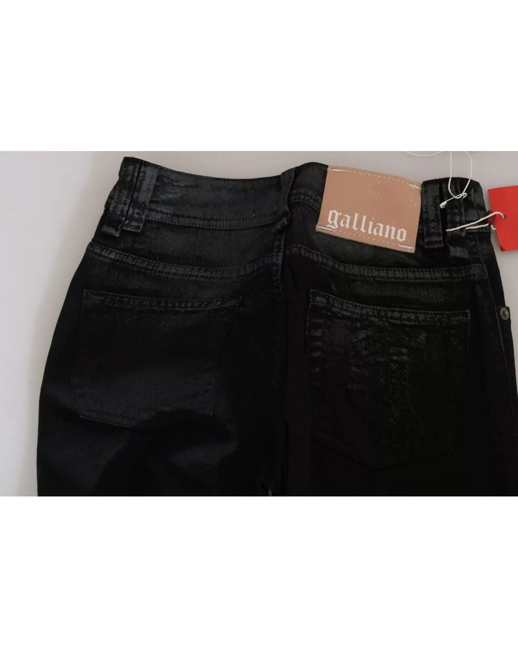 John Galliano Black Washed High Waist Flared Denim Casual Pants Jeans
