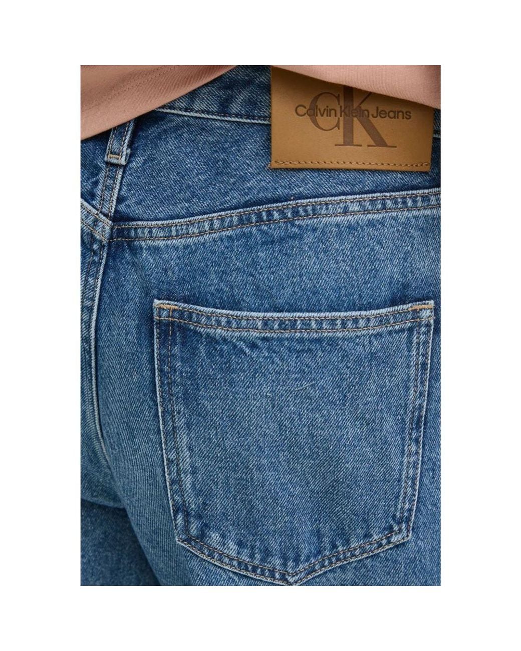 Calvin Klein Blue Cotton Mom Jeans