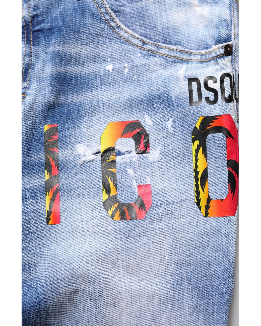 DSquared² Blue Washed Cotton Mid Waist Skinny Denim Jeans for men