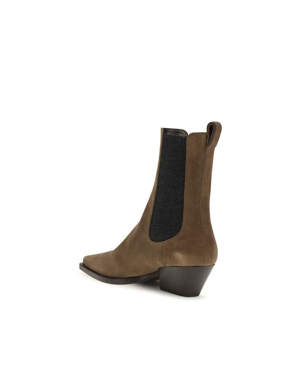 Brunello Cucinelli Brown Calf Leather Bos Taurus Ankle Boots