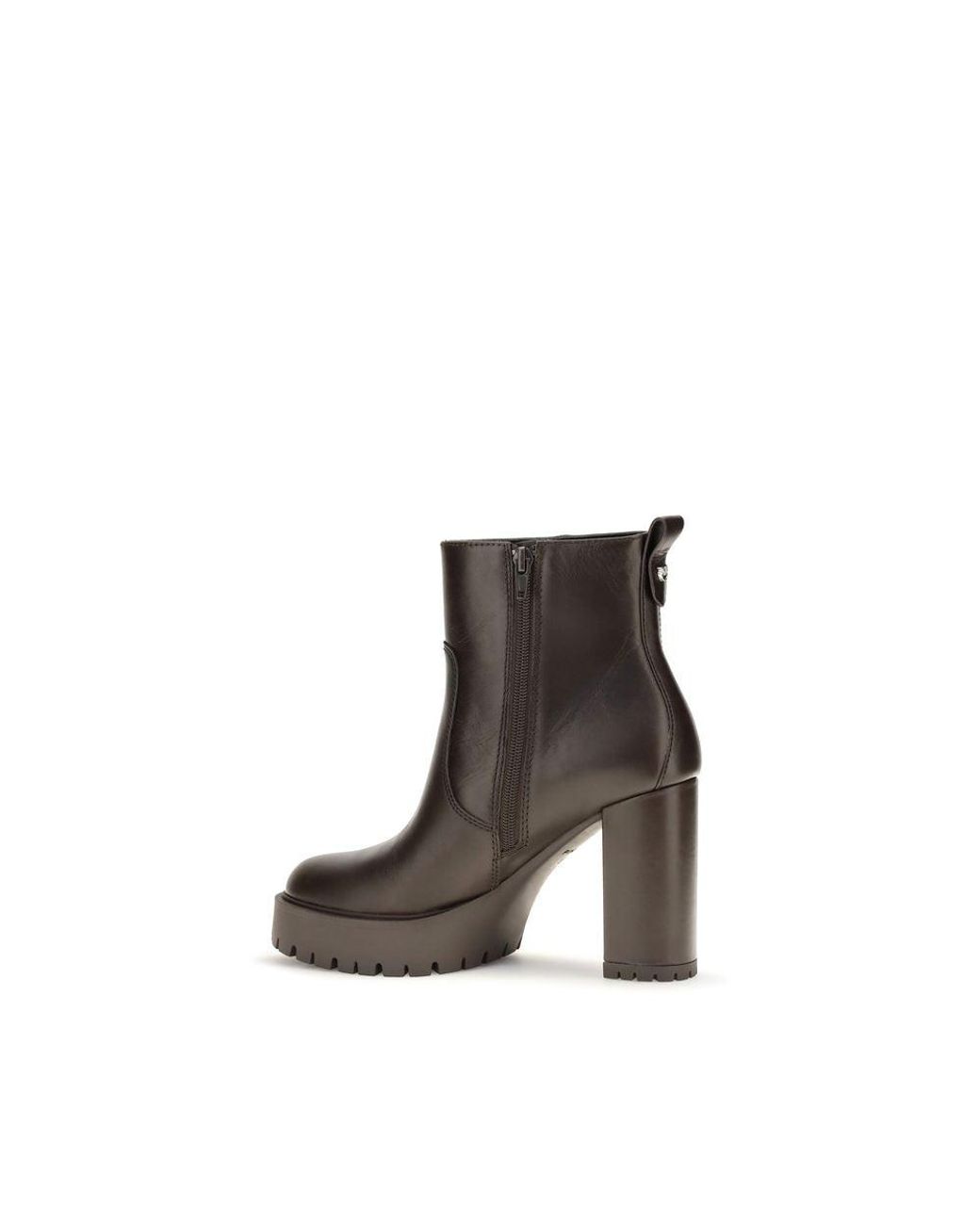 Pinko Gray Brown Calf Leather Bos Taurus Ankle Boots