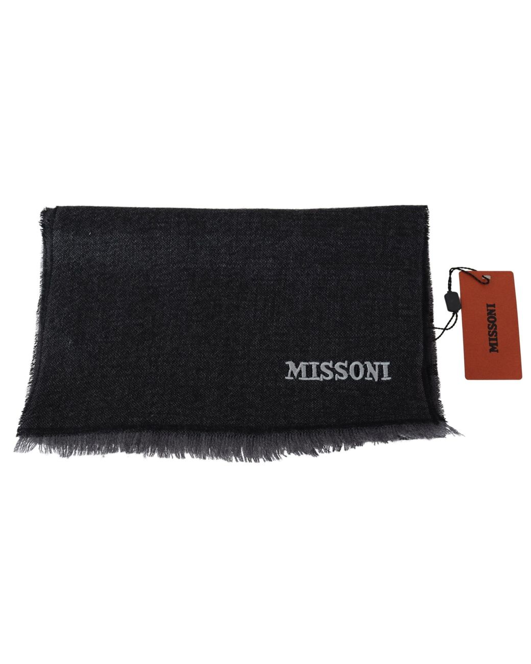 Missoni Black Striped Wool Neck Wrap Scarf for men