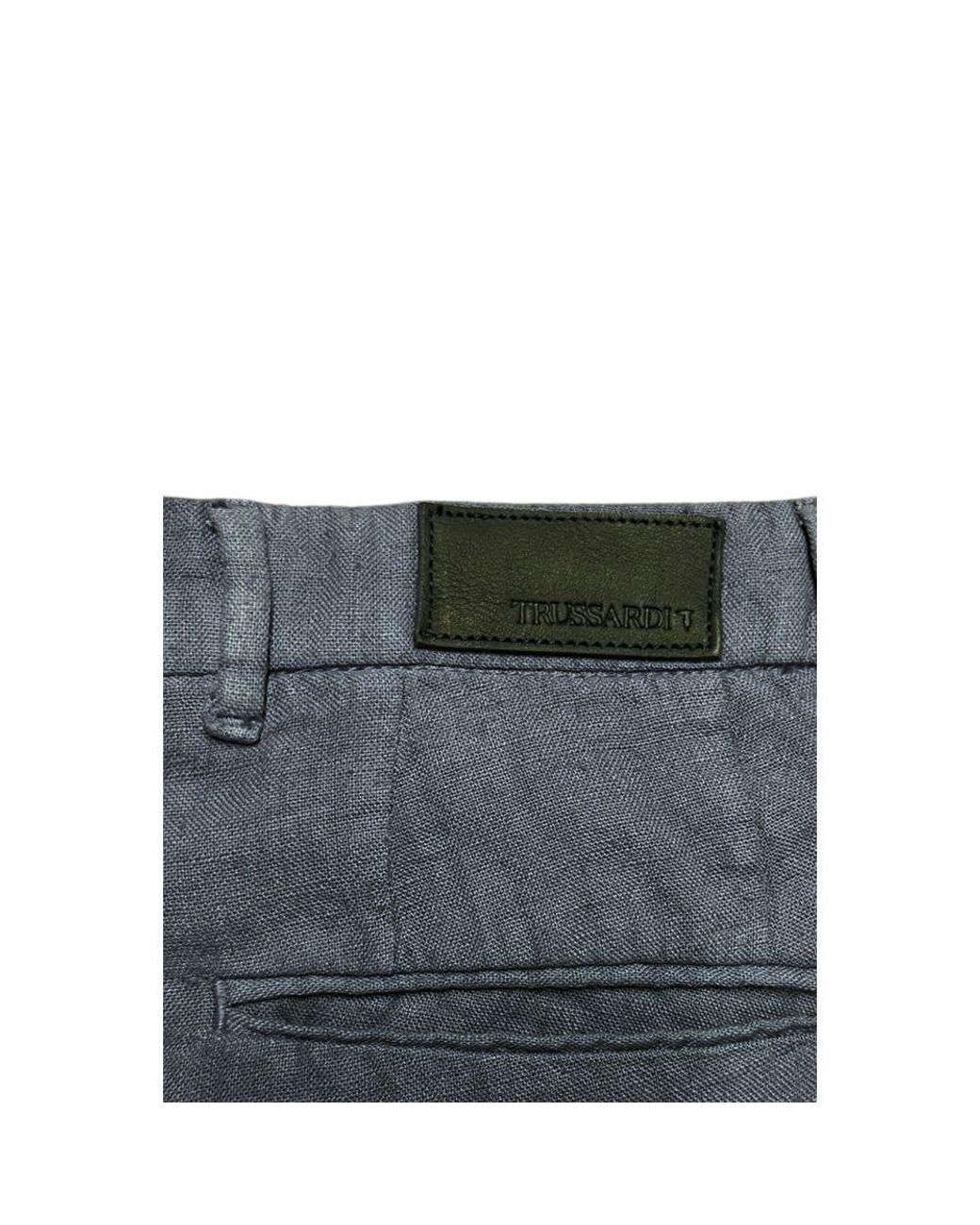 Trussardi Blue Flax Men Pants for men
