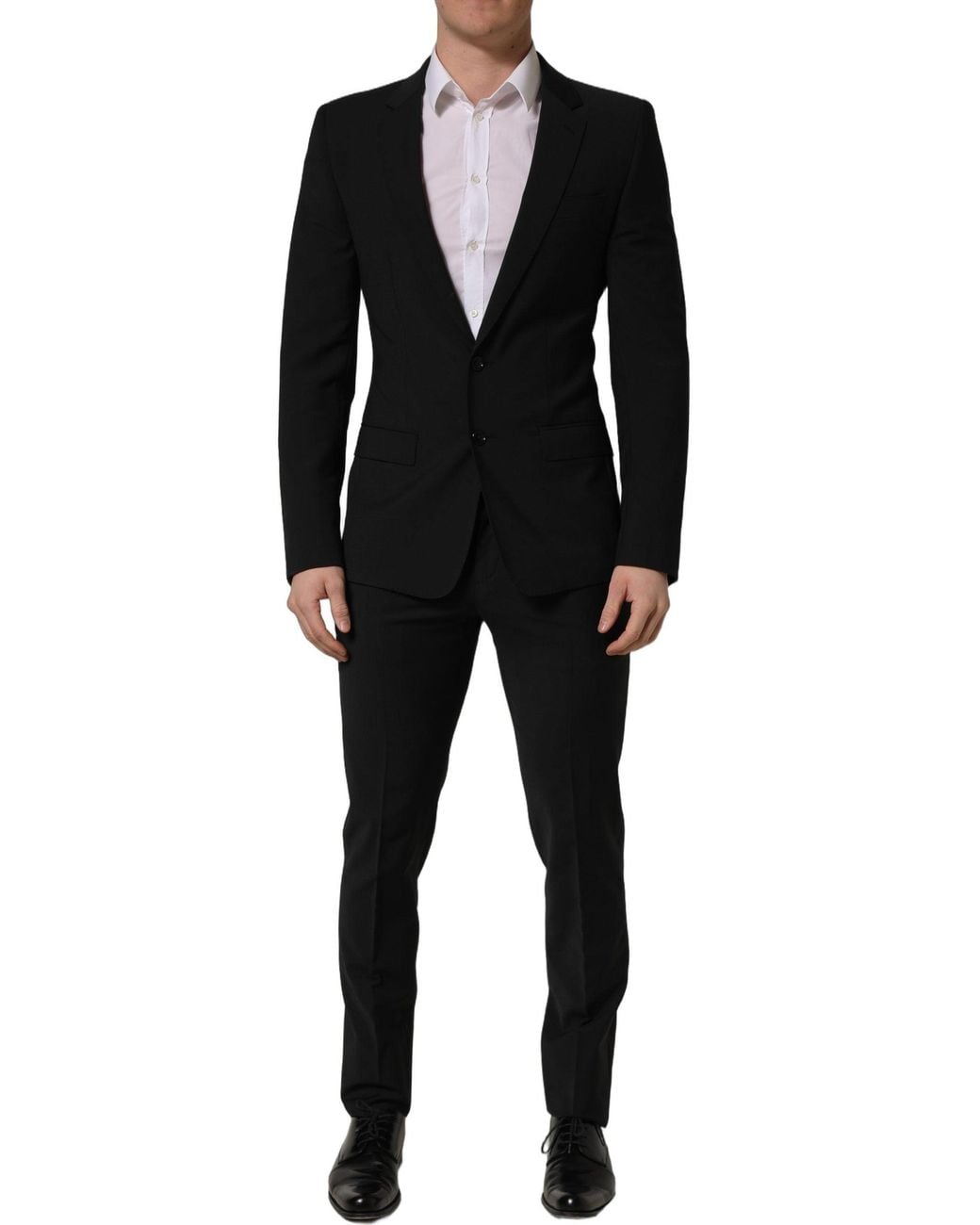 Dolce & Gabbana Black Wool Slim Fit Formal 2 Piece Men Suit for men