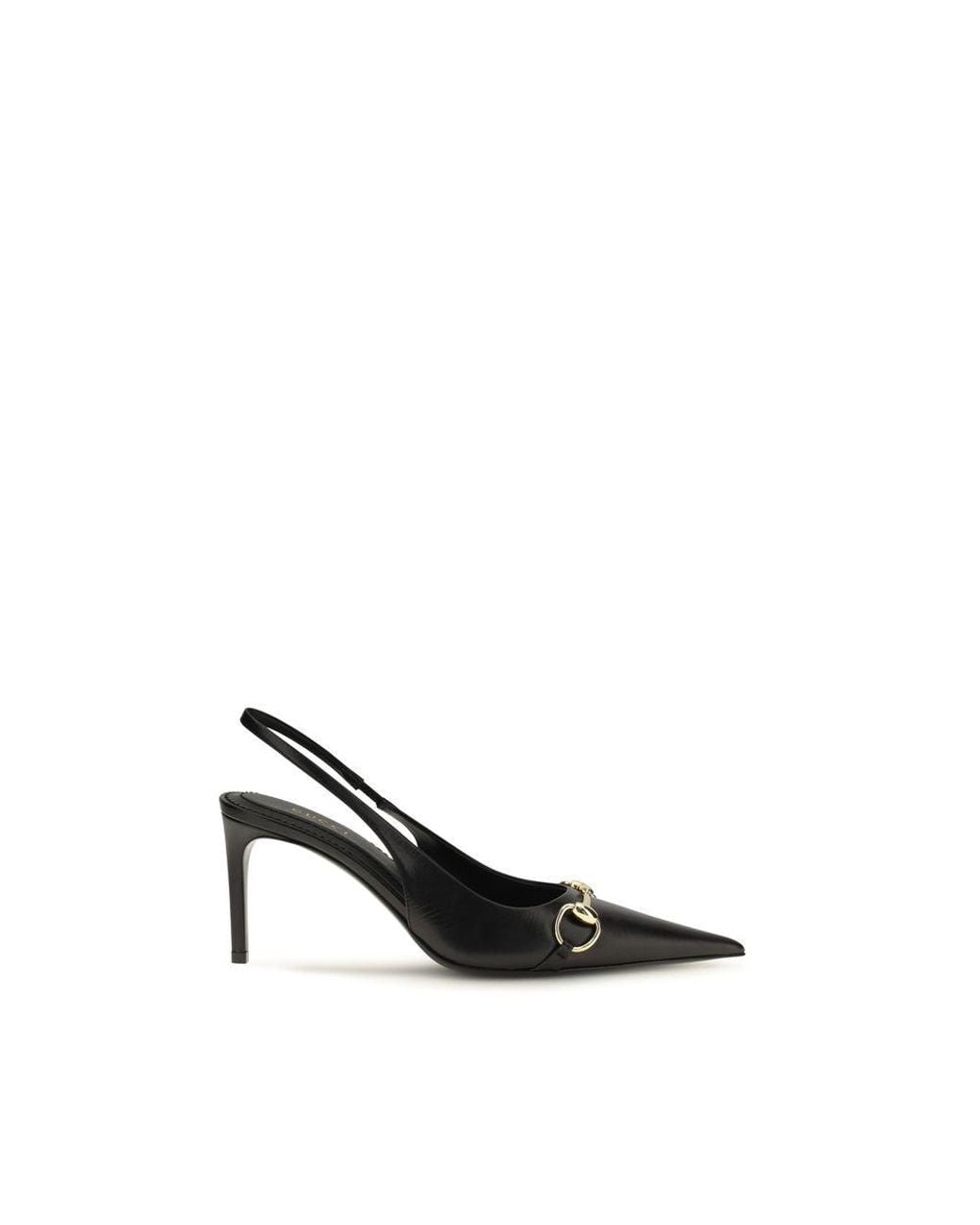 Gucci Black Calf Leather Bos Taurus High Heel Pumps