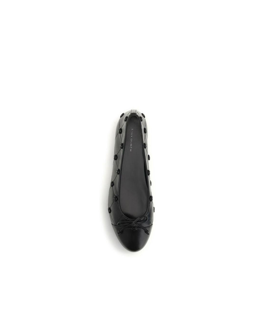Tory Burch Black Calf Leather Bos Taurus Ballet Flats