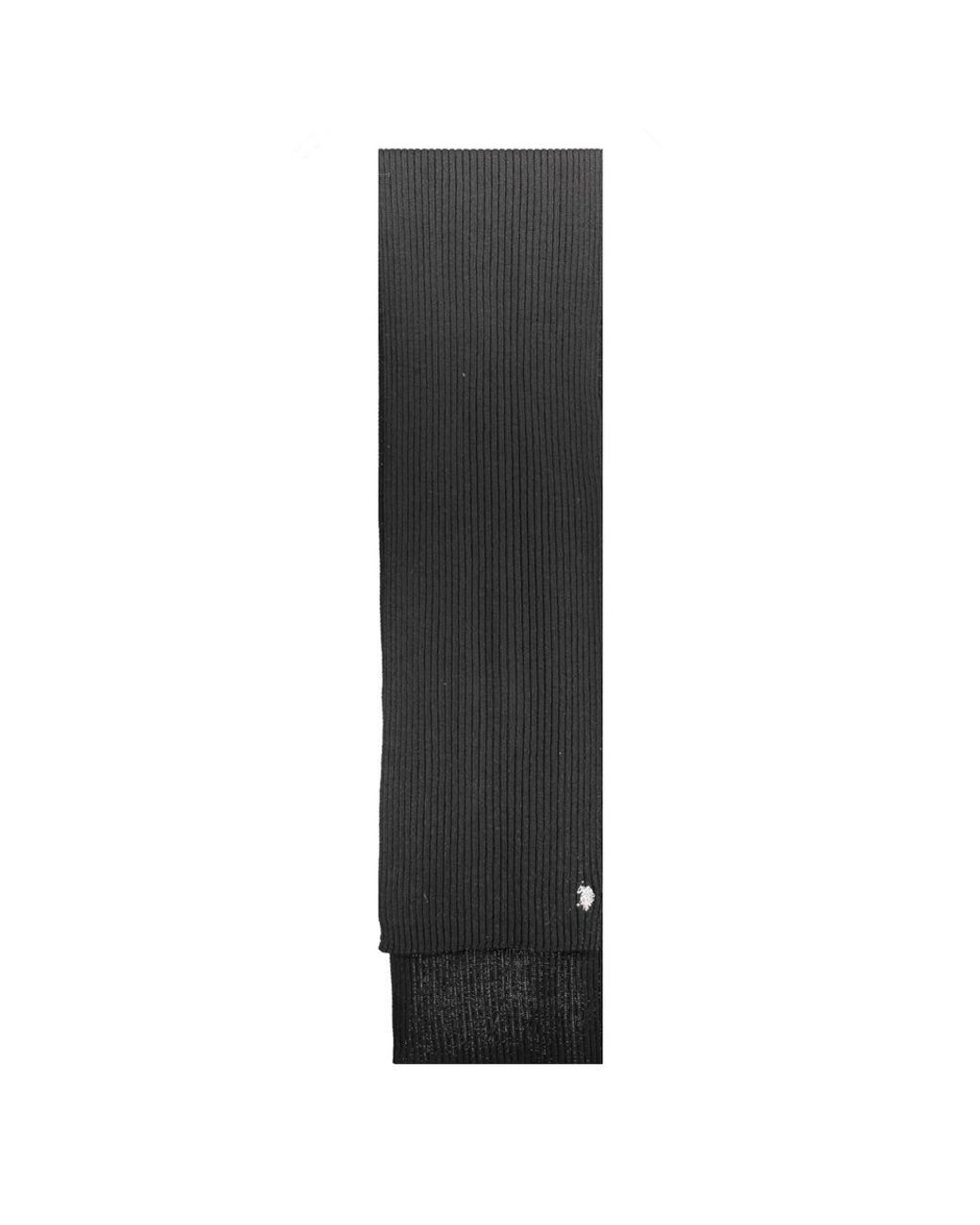 U.S. POLO ASSN. Black Wool Scarf for men