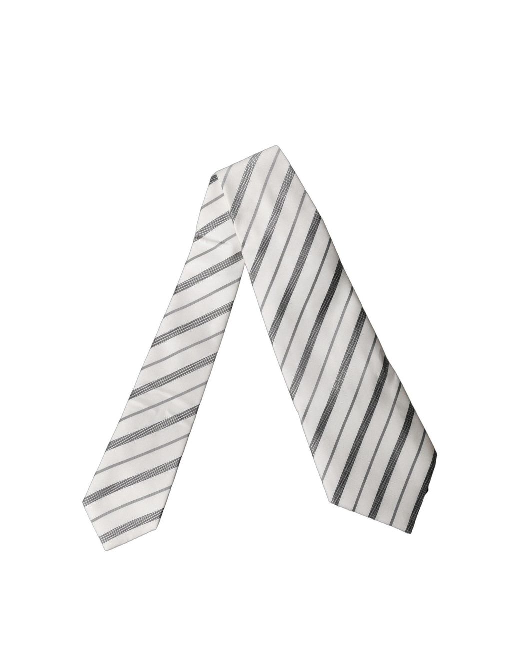 Dolce & Gabbana White Stripes Silk Adjustable Neckwomen's Tie