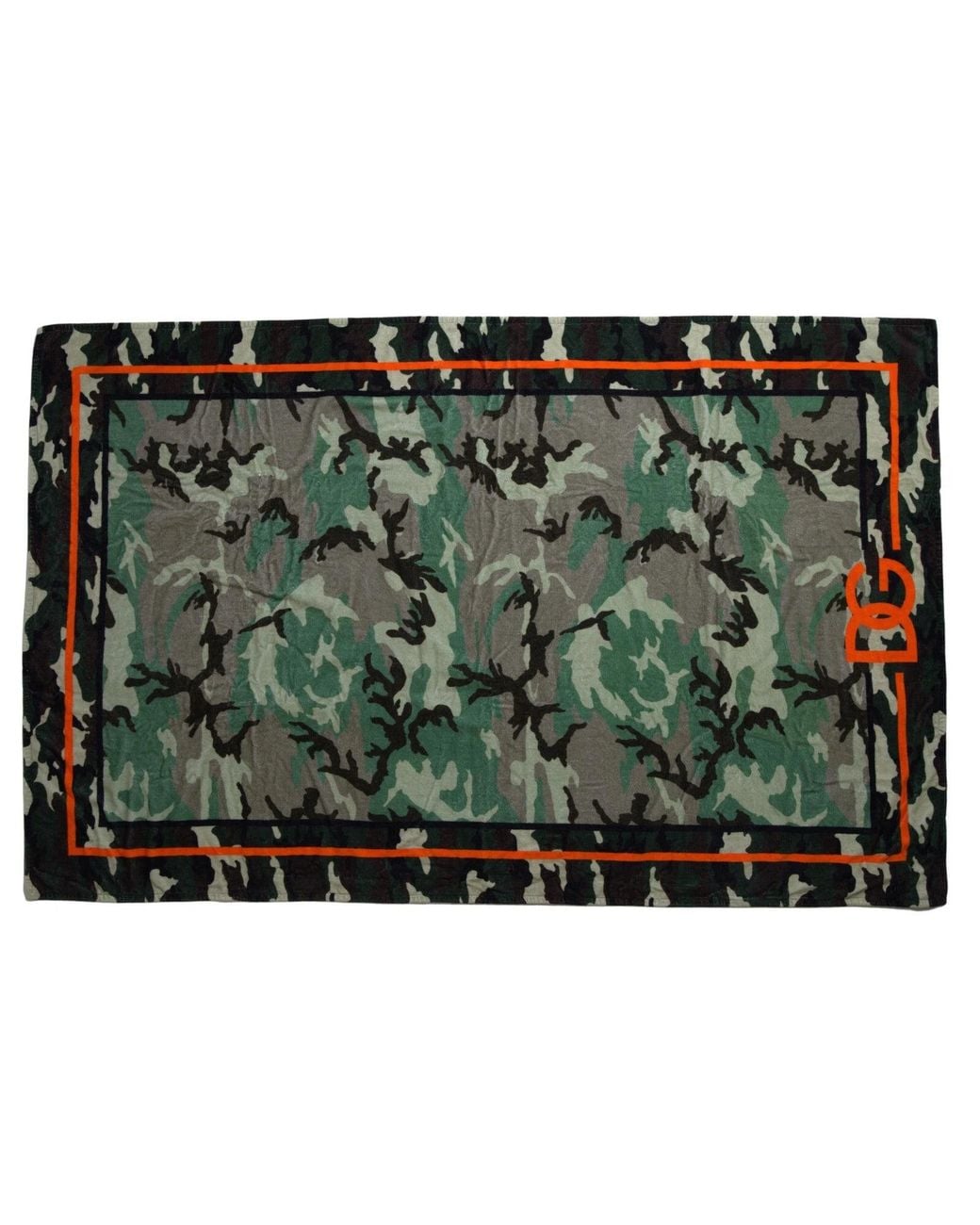 Dolce & Gabbana Green Printed Cotton Wrap Shawl Scarf for men