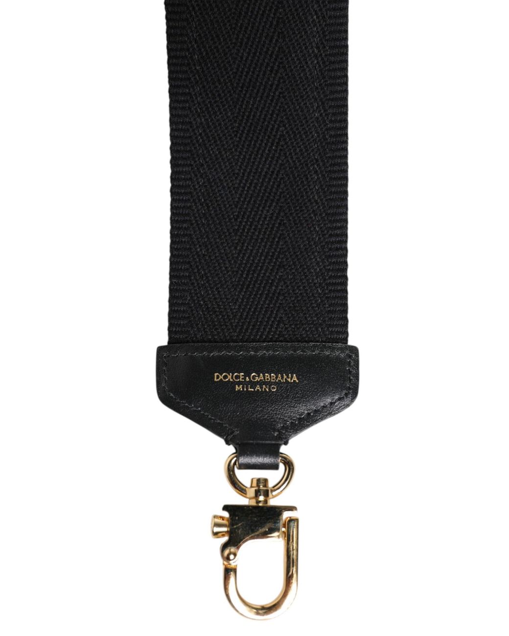 Dolce & Gabbana Black Cotton Printed Bag Accessory Shoulder Strap