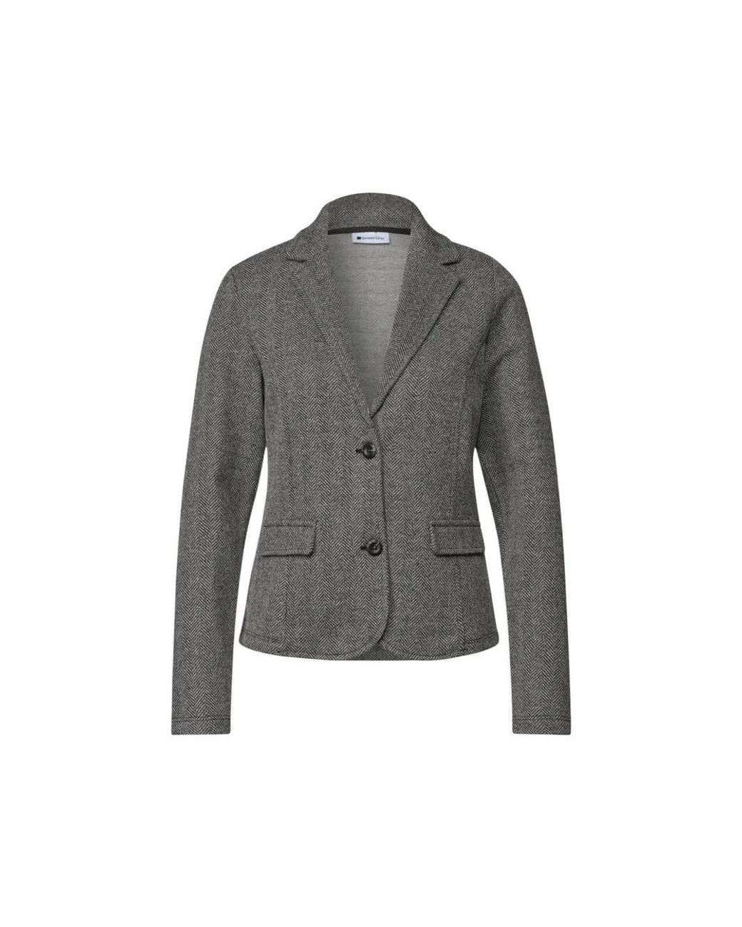 Street One Gray Black Polyester Blazer