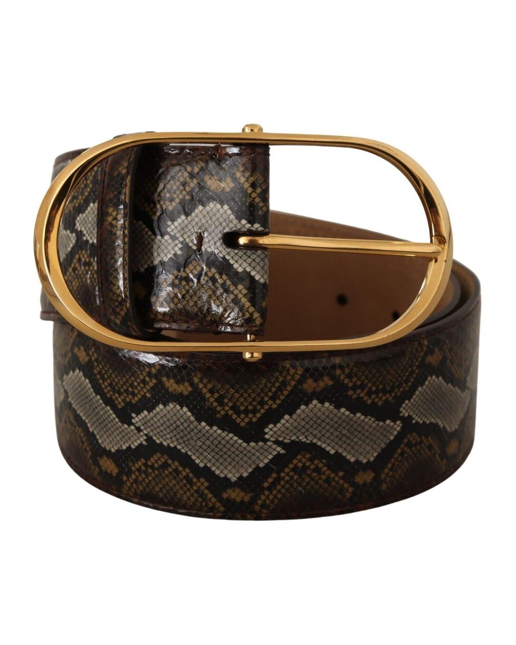 Dolce & Gabbana Black Elegant Oval Buckle Leather Belt