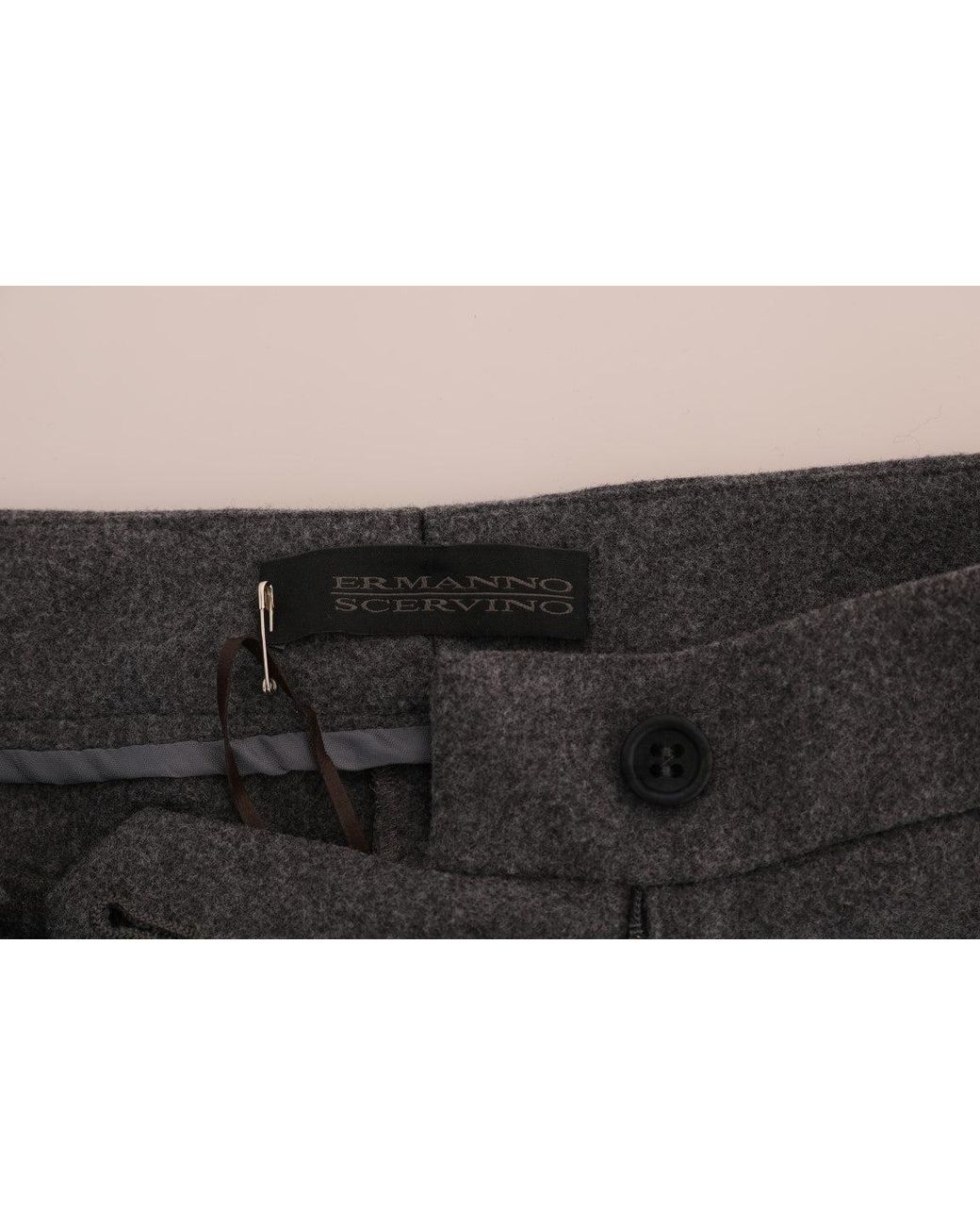 Ermanno Scervino Black Wool Stretch Slim Pants