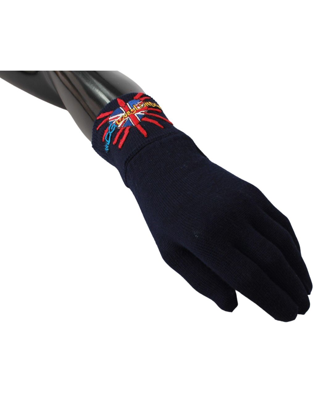 Dolce & Gabbana Black #Dmen'Slondon Embroidered Wool Gloves for men