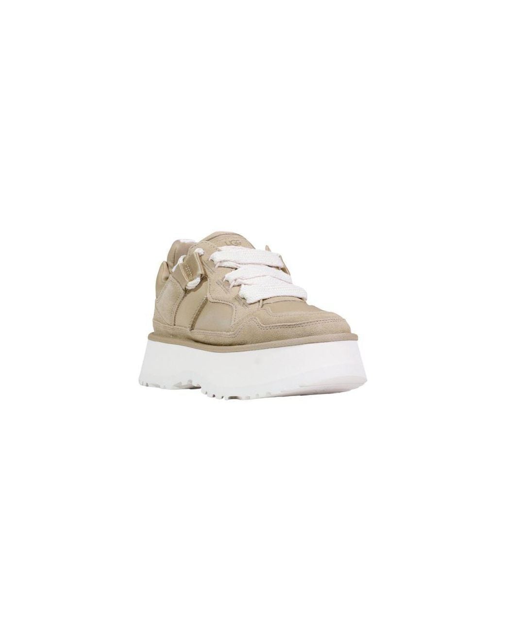 Ugg White Beige Leather Ankle Boots